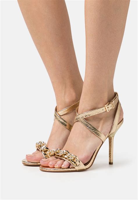 michael kors gold kitten heels|michael kors high heel sandals.